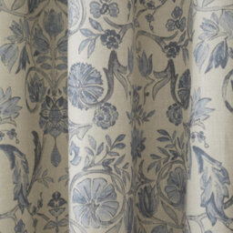 Dreams & Drapes Averie Pair Of Blue Pencil Pleat Curtains With Tie-Backs - thumbnail 4