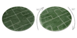 RugsX Bathroom Rug Supreme Circle Lines, Non-Slip, Soft - Green Circle 100 Cm - thumbnail 3