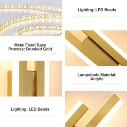 40Cm 16W Led Wall Lamp Gold Modern Warm White Wall Light Indoor Living Room - thumbnail 7