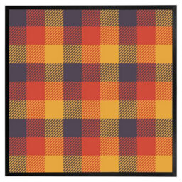"Andrew Lee Orange Check Pattern (Picutre Frame) / 16X16"" / Grey" - thumbnail 2
