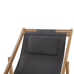 Beliani Set Of 2 Folding Deck Chairs Avellino With Replacement Fabrics Acacia Wood Dark Brown - thumbnail 8