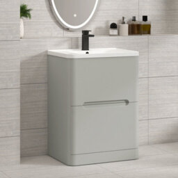 Royal Bathrooms Venice 600mm Dove Grey Floor Standing Vanity Unit 2 Door With Ceramic Basin - thumbnail 5
