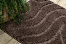 RugsX Bathroom Rug Supreme Waves, Non-Slip, Soft - Brown 60X100 Cm - thumbnail 5