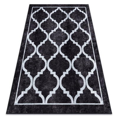 RugsX Miro 51639.806 Washing Carpet Trellis Anti-Slip - Black  140X190 Cm - image 1