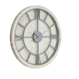 Wyld Haus White Washed Round Rustic Grey Skeleton Wall Clock 600mm - thumbnail 2
