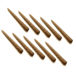 "SolaDirect Tapered Dinner Candles, Table Spiral Candles, Pack Of 10, Decorative Household Candles, Up To 7 Hours, 23 Cm / 9"" (Cappuccino)" - thumbnail 1