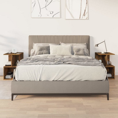 Berkfield Bedside Cabinets 2 Pcs Smoked Oak 35X35X55 Cm Engineered Wood - image 1