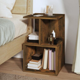 Berkfield Bedside Cabinets 2 Pcs Smoked Oak 35X35X55 Cm Engineered Wood - thumbnail 3