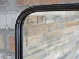 My Square Mile Industrial Vintage Aged Style Wall Mirror With Chain Link Shelf. Height 70Cm. With Preinstalled Rear Hanging Brackets (Black) - thumbnail 4