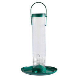 "Garden Gear Supa Hanging Bird Feeder 12"" Suet Pellet Food Holder With Tray For Outdoor Garden For Small Birds By Happy Beaks"