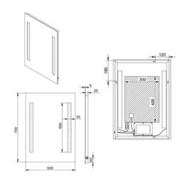 Rinse Bathrooms Illuminated Led Bathroom Mirror 700 X 500mm With Demister Ip44 - thumbnail 5
