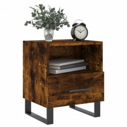 Berkfield Bedside Cabinet Smoked Oak 40X35X47.5 Cm Engineered Wood - thumbnail 8