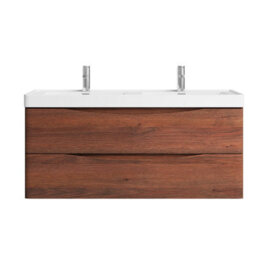 Plum&clay Eden Redwood Wall Hung Vanity Unit With Ceramic Basin (W)1200mm - thumbnail 4