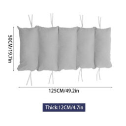 Thehotsale Grey Brushed Fabric Removable Folding Lounge Rocking Chair Cushion 125Cm W X 59Cm D - thumbnail 9