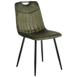 Beliani Set Of 4 Dining Chairs Argyle Velvet Dark Green - thumbnail 4