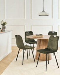 Beliani Set Of 4 Dining Chairs Argyle Velvet Dark Green - thumbnail 2