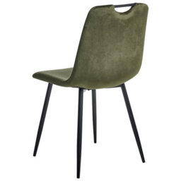 Beliani Set Of 4 Dining Chairs Argyle Velvet Dark Green - thumbnail 7
