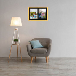 AK Frames 20X14 Mustard Yellow Modern Multi Photo Frame With Black Mount - Holds 2 Apertures (2X) A4 Photos - thumbnail 3
