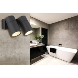Luminosa Lighting Luminosa Piper Twin Ceiling Spotlight Anthracite Matt Ip44 Clear Glass Shade 2X Gu10 - thumbnail 5