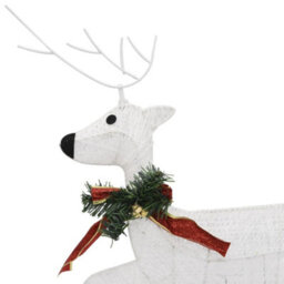 Berkfield Reindeer & Sleigh Christmas Decoration 60 Leds Outdoor White - thumbnail 7