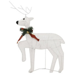 Berkfield Reindeer & Sleigh Christmas Decoration 60 Leds Outdoor White - thumbnail 5
