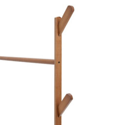Thehotsale Wooden Garment Hat Rack With Wheels 6 Hooks And Shelf 109 X 38 X 156Cm Brown - thumbnail 8