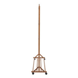 Thehotsale Wooden Garment Hat Rack With Wheels 6 Hooks And Shelf 109 X 38 X 156Cm Brown - thumbnail 6