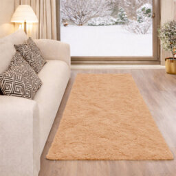 Aspire Homeware Non-Slip Beige Shaggy Rug Soft Fluffy Washable Floor And Kitchen Rug, (L)110Cm X (W)60Cm - thumbnail 6