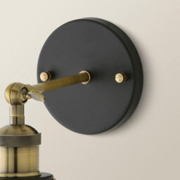 Valuelights Sheridan Industrial Style Black And Gold Wall Light With Clear Glass Shade - thumbnail 5