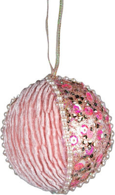 Shatchi 7Cm Bauble Baby Pink - Christmas Hanging Decoration - image 1
