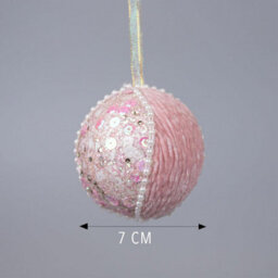 Shatchi 7Cm Bauble Baby Pink - Christmas Hanging Decoration - thumbnail 2