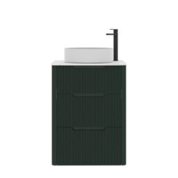 Royal Bathrooms Avenza 600mm Deep Moss Green Floor Standing Countertop Bathroom Vanity Unit 3 Drawer With Art Round Basin - thumbnail 6