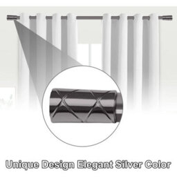 Ameha Cylinder Design Curtains Pole Extendable Durable Metal Curtains Rod (120-210 Cm,48 Inch To 84 Inch , Black Nickel) - thumbnail 8