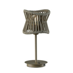 Luminosa Lighting Luminosa Polinesia 19Cm Table Lamp, 1 X E27, Ip20, Beige Oscu - thumbnail 1