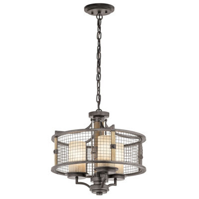 Elegant 3 Bulb Chandelier Pendant Light Fixture In Anvil Iron With Led E27 - image 1