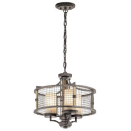 Elegant 3 Bulb Chandelier Pendant Light Fixture In Anvil Iron With Led E27 - thumbnail 1