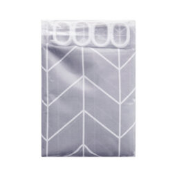 Neel Blue Grey Chevron Polyester Shower Curtain, Water-Resistant Bathroom Curtain With 12 Hooks - 180X200Cm - thumbnail 6