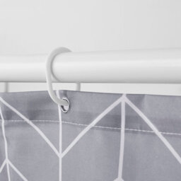 Neel Blue Grey Chevron Polyester Shower Curtain, Water-Resistant Bathroom Curtain With 12 Hooks - 180X200Cm - thumbnail 2