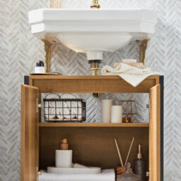 Sobuy Under Sink Storage Cabinet With Doors Brown Bathroom Furniture - thumbnail 6