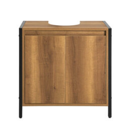 Sobuy Under Sink Storage Cabinet With Doors Brown Bathroom Furniture