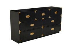 Buttercup Farm Sarter Seven Drawer Chest - Mango Wood - L43 X W145 X H77 Cm - Black/gold - thumbnail 4