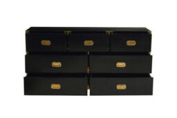 Buttercup Farm Sarter Seven Drawer Chest - Mango Wood - L43 X W145 X H77 Cm - Black/gold - thumbnail 5
