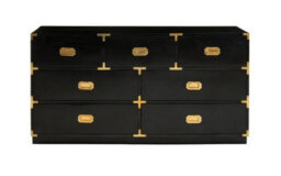 Buttercup Farm Sarter Seven Drawer Chest - Mango Wood - L43 X W145 X H77 Cm - Black/gold - thumbnail 1