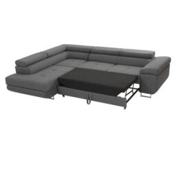 Torezio Corner Sofa Bed Has Adjustable Headrests Bedding Storage Polyurethane Foam Wave Springs 274X203Cm Mustard Left - thumbnail 2