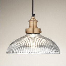 Industville Brooklyn Glass Dome Pendant, 12 Inch, Brass Holder - thumbnail 1