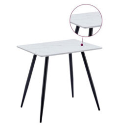 Hallowood Furniture Cullompton Small Dining Table (0.8M) With Marble Effect Top And Black Legs - thumbnail 8