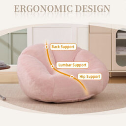 Abrihome Bean Bag Chair, Shell-Shaped Bean Bag Couch For Adults, Giant Bean Sofa With High-Rebound Memory Foam, Big Sofa For Reading - thumbnail 6