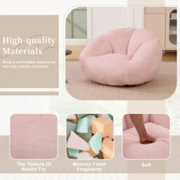 Abrihome Bean Bag Chair, Shell-Shaped Bean Bag Couch For Adults, Giant Bean Sofa With High-Rebound Memory Foam, Big Sofa For Reading - thumbnail 3
