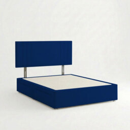 Adore Designs Rio Plush Velvet Divan Bed, Headboard - 4Ft Small Double - Blue - 4 Drawers - thumbnail 2