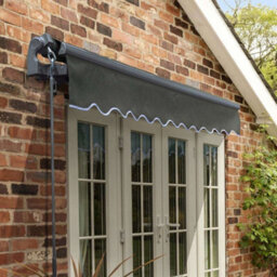 Primrose Awnings 4.0m x 3.0m Retractable Manual Standard Charcoal Frame Charcoal Awning Outdoor Patio Canopy - thumbnail 3